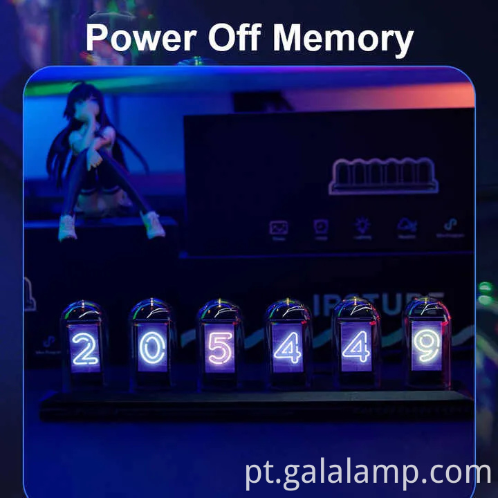 Relógio de tubo brilhante elegante para decoração de casa e escritório